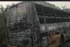ప్రయివేట్ బస్సులో మంటలు చెలరేగి దగ్ధం....