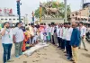 సీఎం రేవంత్ రెడ్డి, మంత్రి వివేక్, ఎమ్మెల్యే రోహిత్ చిత్రపటాలకు పాలాభిషేకం.....