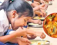 మధ్యాహ్నా భోజన పథకం కింద విద్యార్థులకు చేపలు