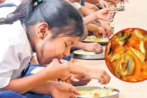 మధ్యాహ్నా భోజన పథకం కింద విద్యార్థులకు చేపలు