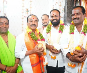 విగ్రహాల ప్రతిష్ట లో పాల్గొన్న మల్కాజ్గిరి ఎంపీ ఈటెల రాజేందర్